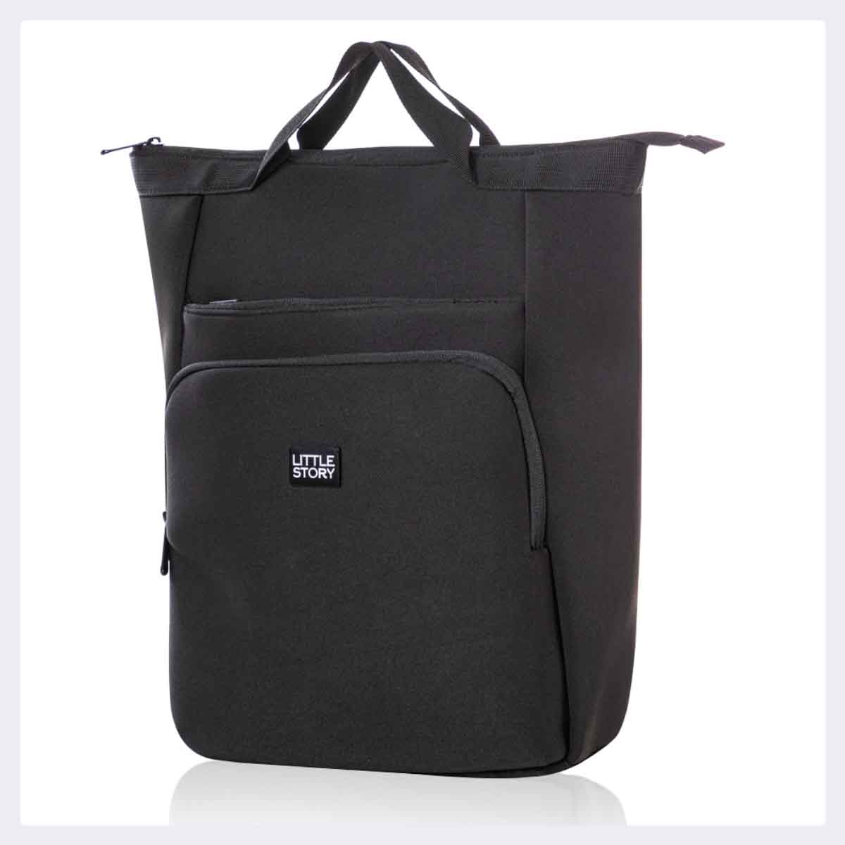 Little Story Black Mommy Diaper Bag with Changing Mat