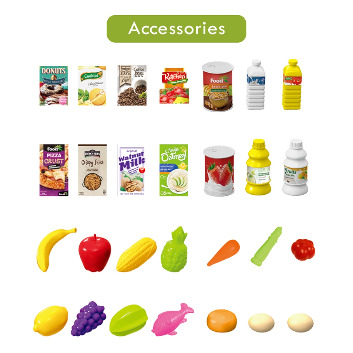 ليتل ستوري مجموعة لعب عربة تسوق السوق وردية للجنسين، 3-4 سنوات