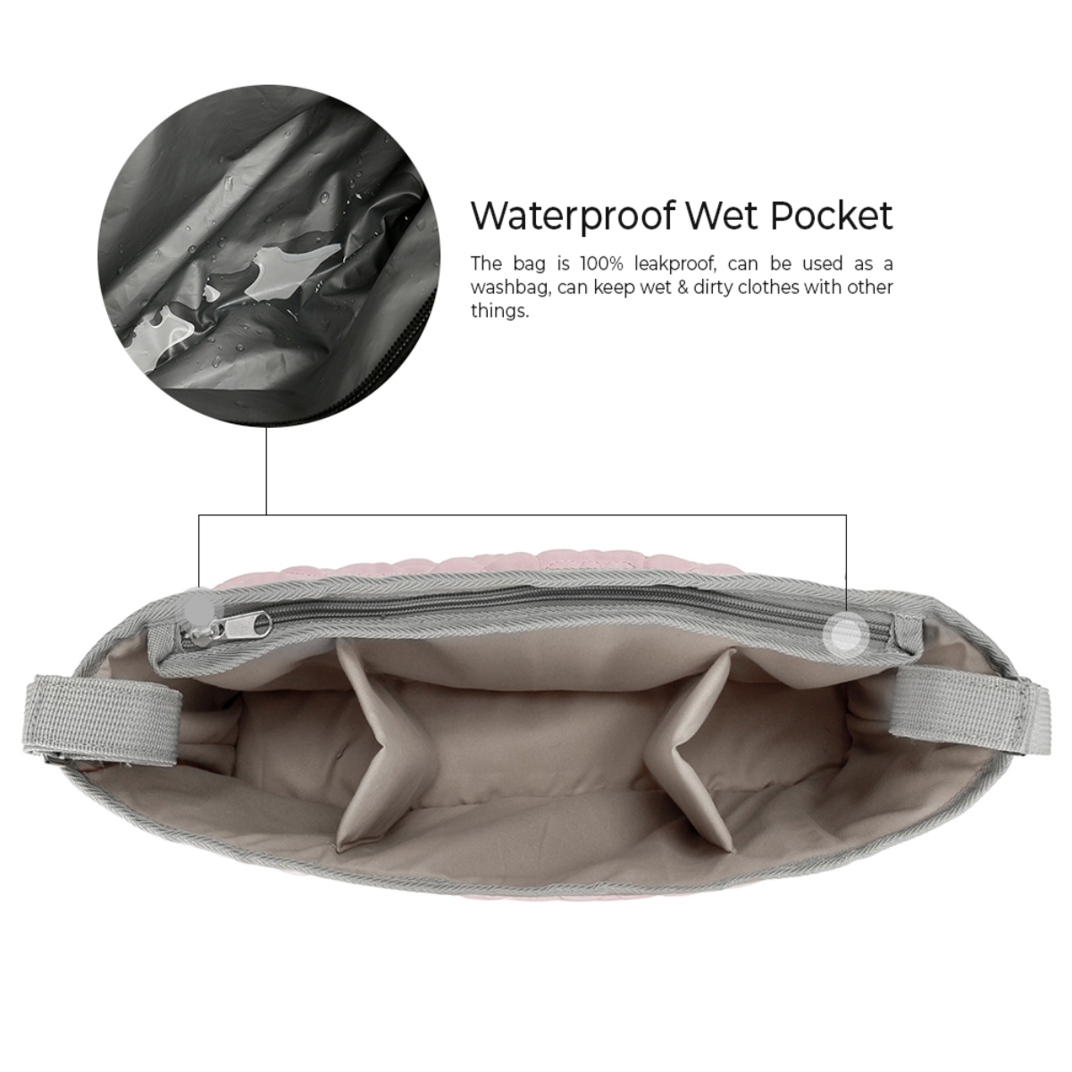 Little Story Pink Quilted Premium Stroller Bag Toddler, 0-2 Years