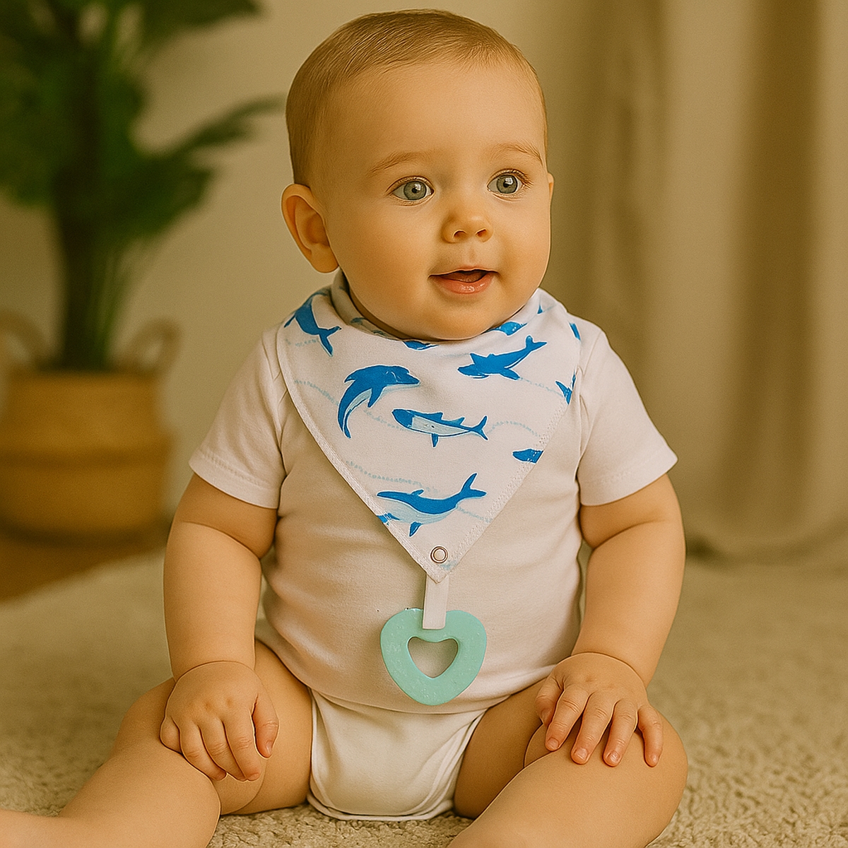 ليتل ستوري مريلات مثلثية بطبعة قراصنة للرضع، 0-2 سنة، مجموعة من 4