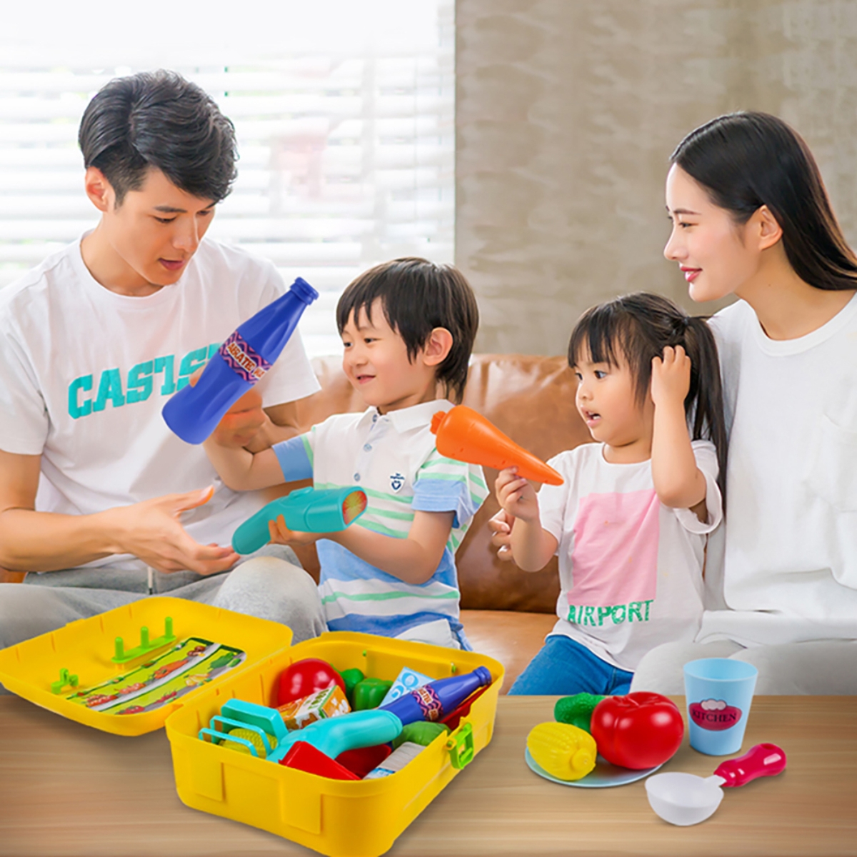 ليتل ستوري مجموعة لعب بائع/سوبرماركت داخل صندوق على شكل حقيبة ظهر للجنسين، 3-4 سنوات