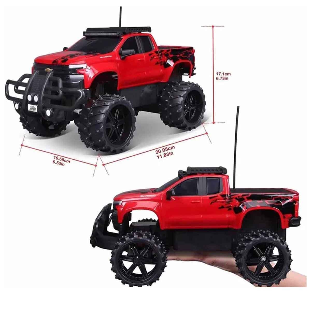 Maisto 1:16 Scale 2.4GHz Off-Road Red RC 2019 Chevrolet Silverado Truck Boys, 8-10 Years