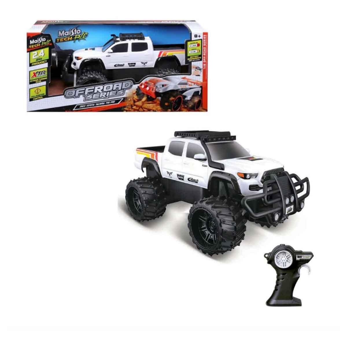 مايستو شاحنة تحكم عن بعد 2023 تويوتا تاكوما TRD برو 1:16 أبيض 2.4 غيغاهرتز للصبيان، 8-10 سنوات