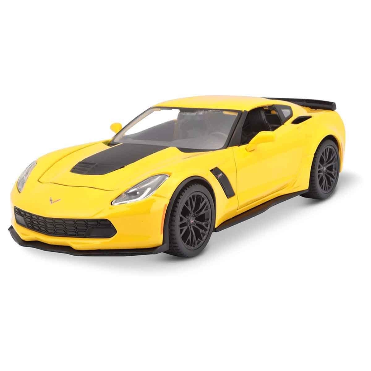 Maisto Yellow 1:24 Scale 2015 Corvette Z06 Diecast Car Boys, 3-4 Years