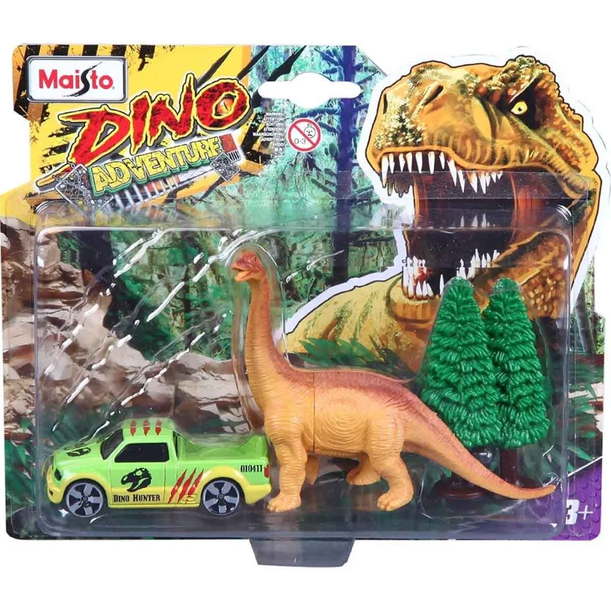 Maisto Dinosaur Build-N-Play & Fresh Metal Dino Adventure Diecast Playset Bundle Boys, 3-4 Years