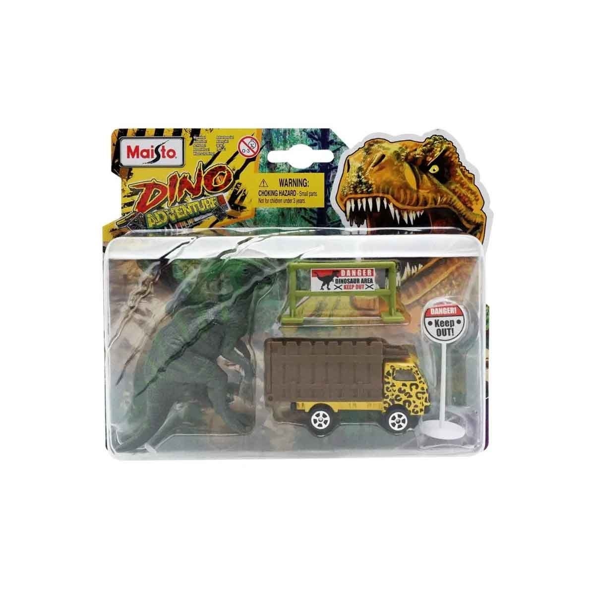 Maisto Dinosaur Build-N-Play & Fresh Metal Dino Adventure Diecast Playset Bundle Boys, 3-4 Years
