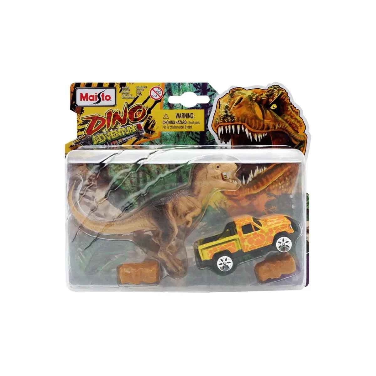 Maisto Dinosaur Build-N-Play & Fresh Metal Dino Adventure Diecast Playset Bundle Boys, 3-4 Years