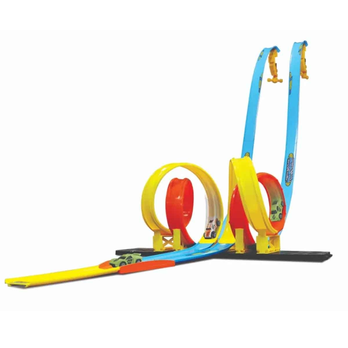 Maisto Fresh Metal 100 Double Cross Loop Car Playset & Fresh Metal Diecast Vehicle Bundle Boys, 3-4 Years