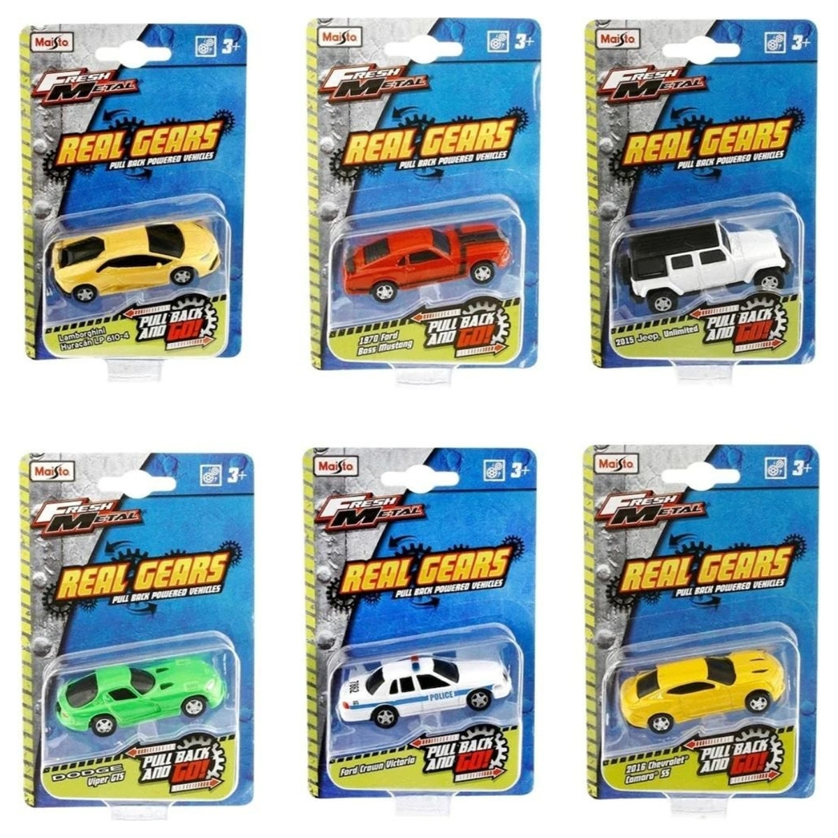 مايستو مركبات دايكاست متنوعة "تروس حقيقية" فريش ميتال بحجم 3 إنش للأولاد، 3-4 سنوات