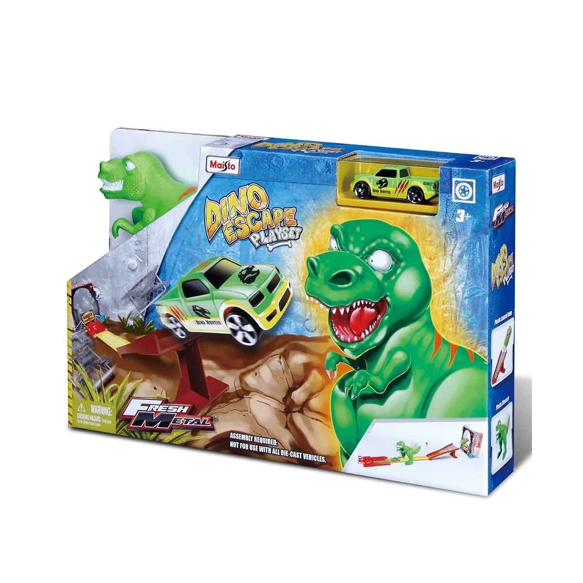 مايستو مجموعة مسار هروب الديناصور مع سيارة دايكاست مغامرة الديناصور، للأولاد، 3-4 سنوات