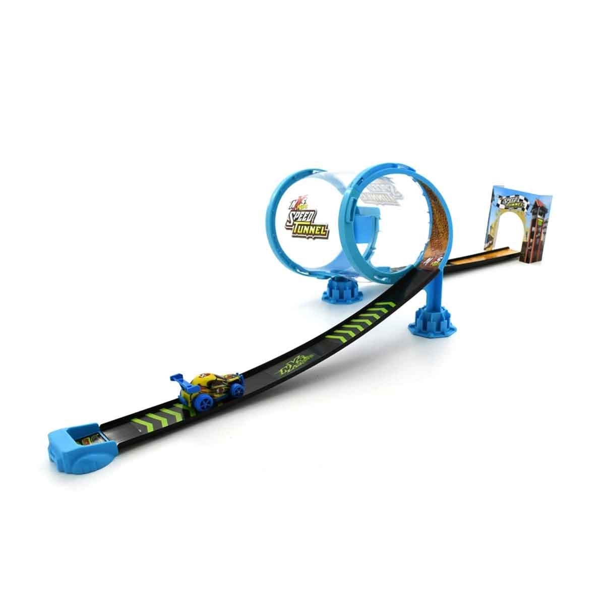 Maisto NXS Racers Speed Tunnel Car Track Playset & Fresh Metal Diecast Vehicle Bundle Boys, 3-4 Years