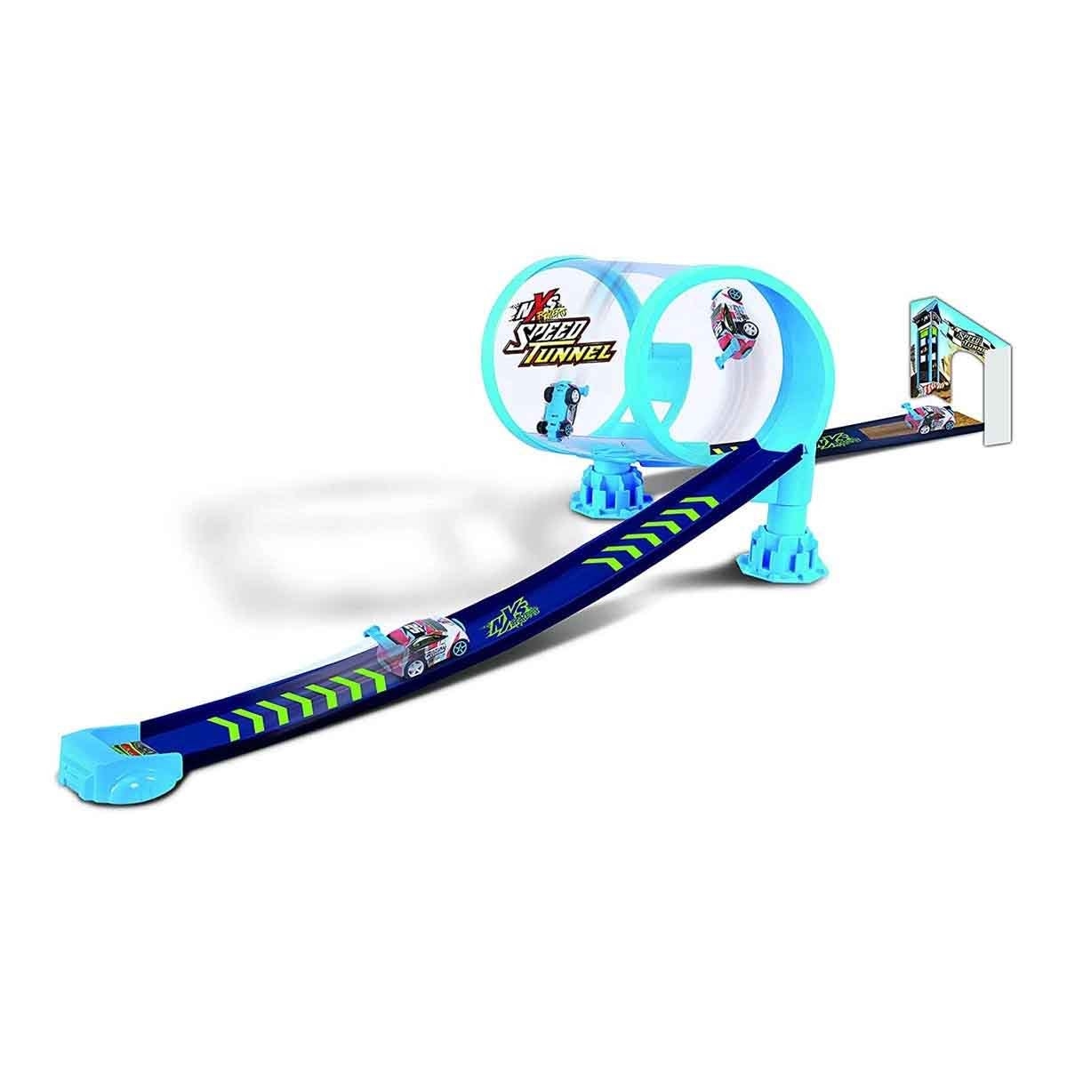 Maisto NXS Racers Speed Tunnel Car Track Playset & Fresh Metal Diecast Vehicle Bundle Boys, 3-4 Years