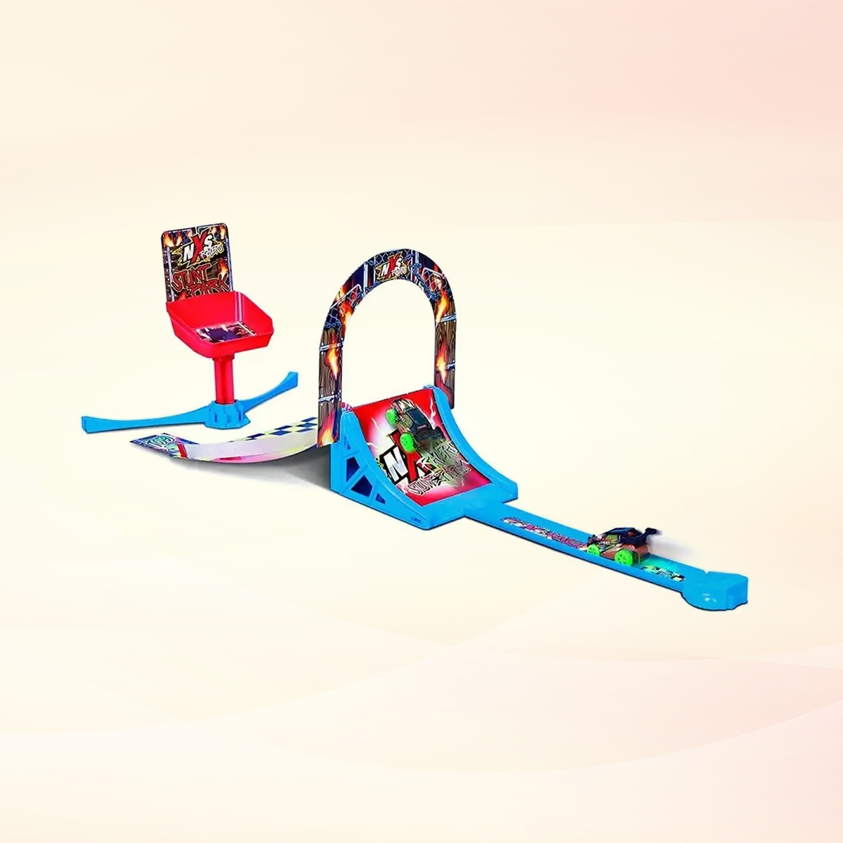 مايستو مجموعة لعب حلبة سيارات سباق إن إكس إس ستانت بارك للأولاد، 3-4 سنوات