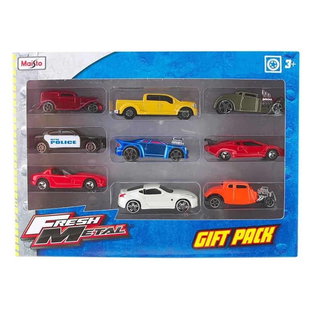 Maisto NXS Racers Stunt Park Car Track Playset & Fresh Metal Diecast Car Bundle Boys, 3-4 Years