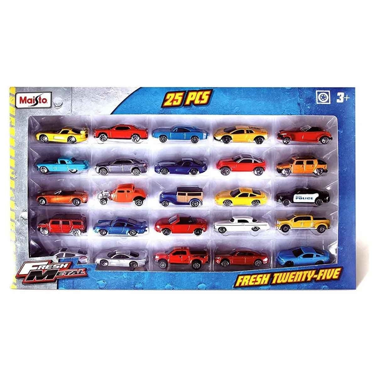 Maisto Play Places Build-N-Play Gas Station Playset & Fresh Metal Diecast Car Bundle Boys, 3-4 Years