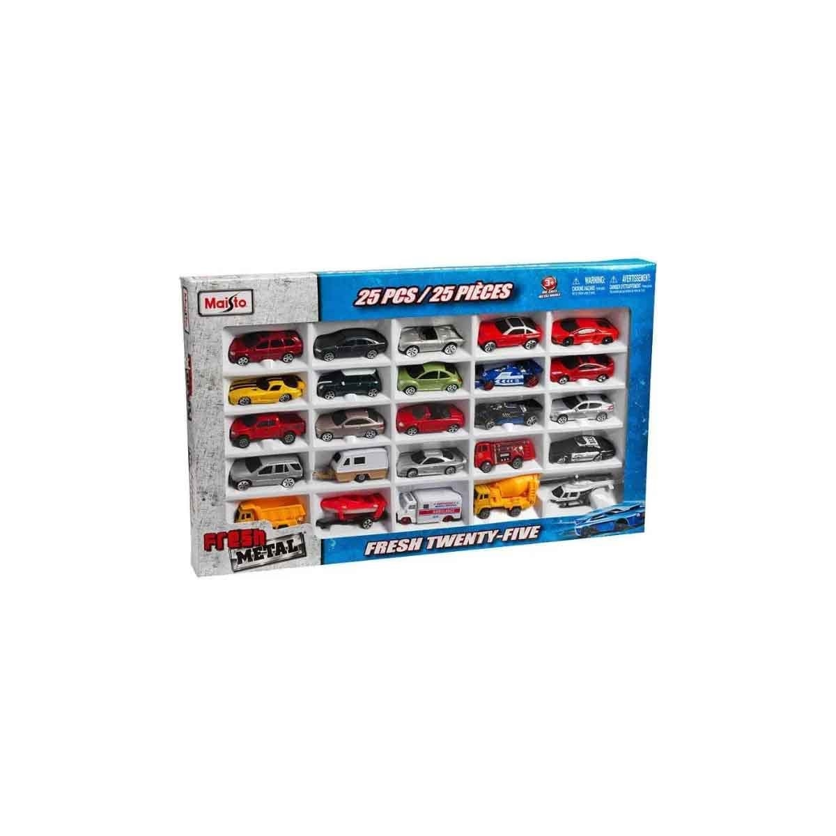 Maisto Play Places Build-N-Play Gas Station Playset & Fresh Metal Diecast Car Bundle Boys, 3-4 Years