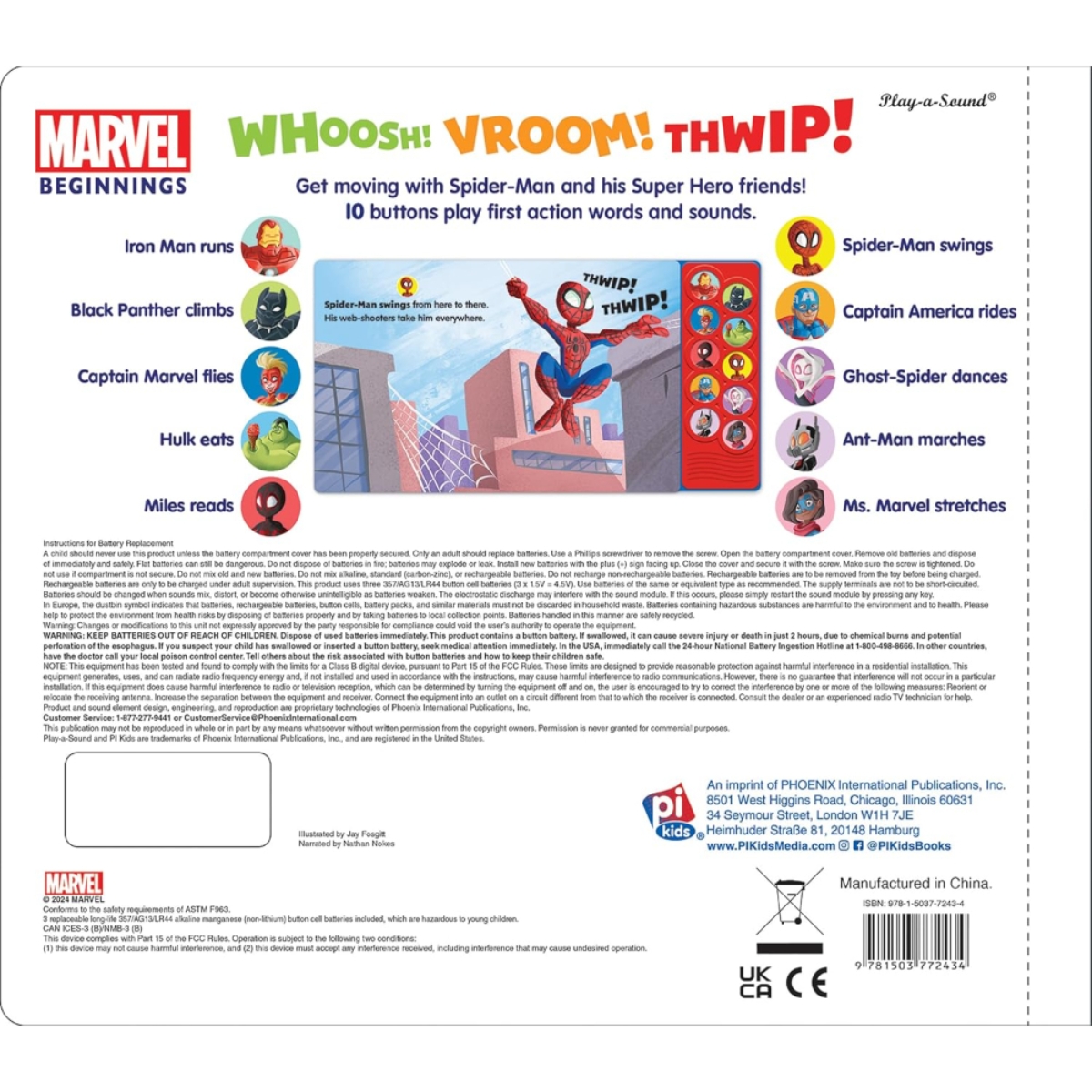 Marvel Beginnings Go Go Superheroes Sound Listen & Learn من تأليف أطفال بي آي - 9 يوليو 2024