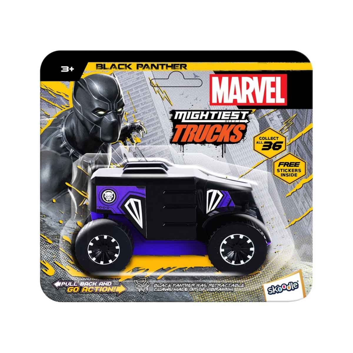 Marvel Black Panther Pull Back Mightiest Truck Unisex, 3-4 Years