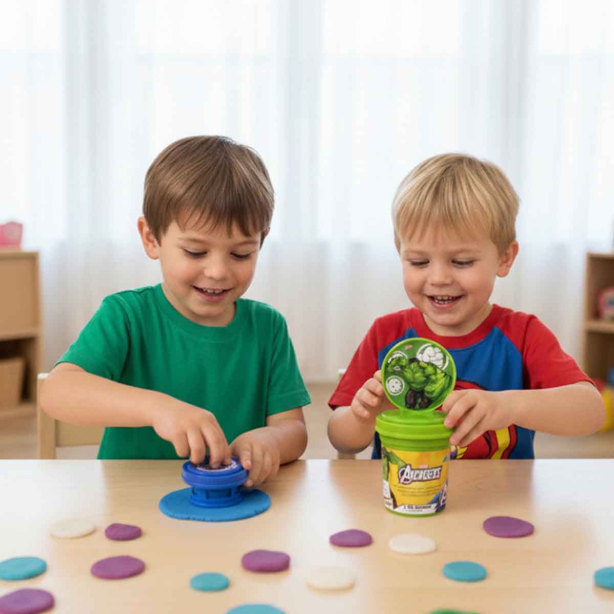 مارفل كابتن أمريكا عجينة 3 أونصات مع أداة طباعة شكل للأطفال بعمر 3-4 سنوات