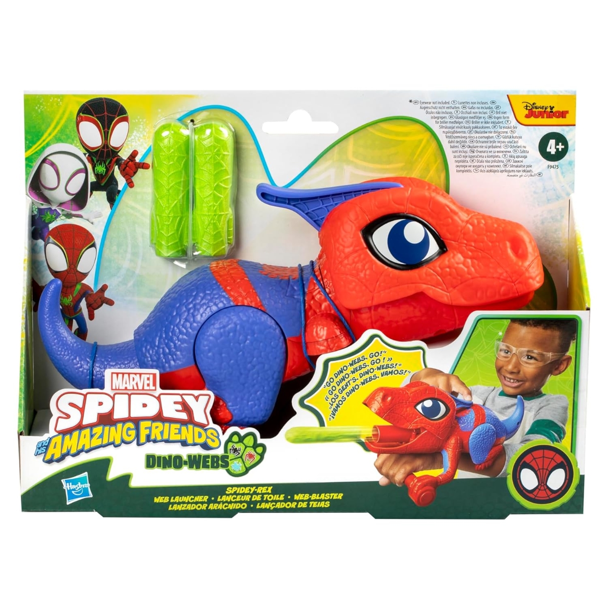 Marvel Spidey and His Amazing Friends Dino-Webs Spidey-Rex Launcher Unisex, 5-7 Years