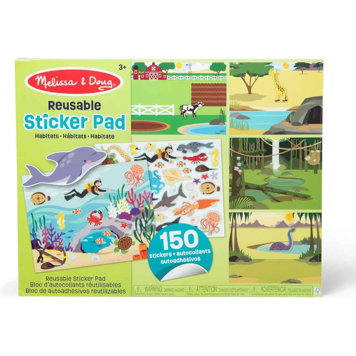 Melissa & Doug Habitats Reusable Sticker Pad with 150+ Reusable Stickers Unisex, 3-4 Years