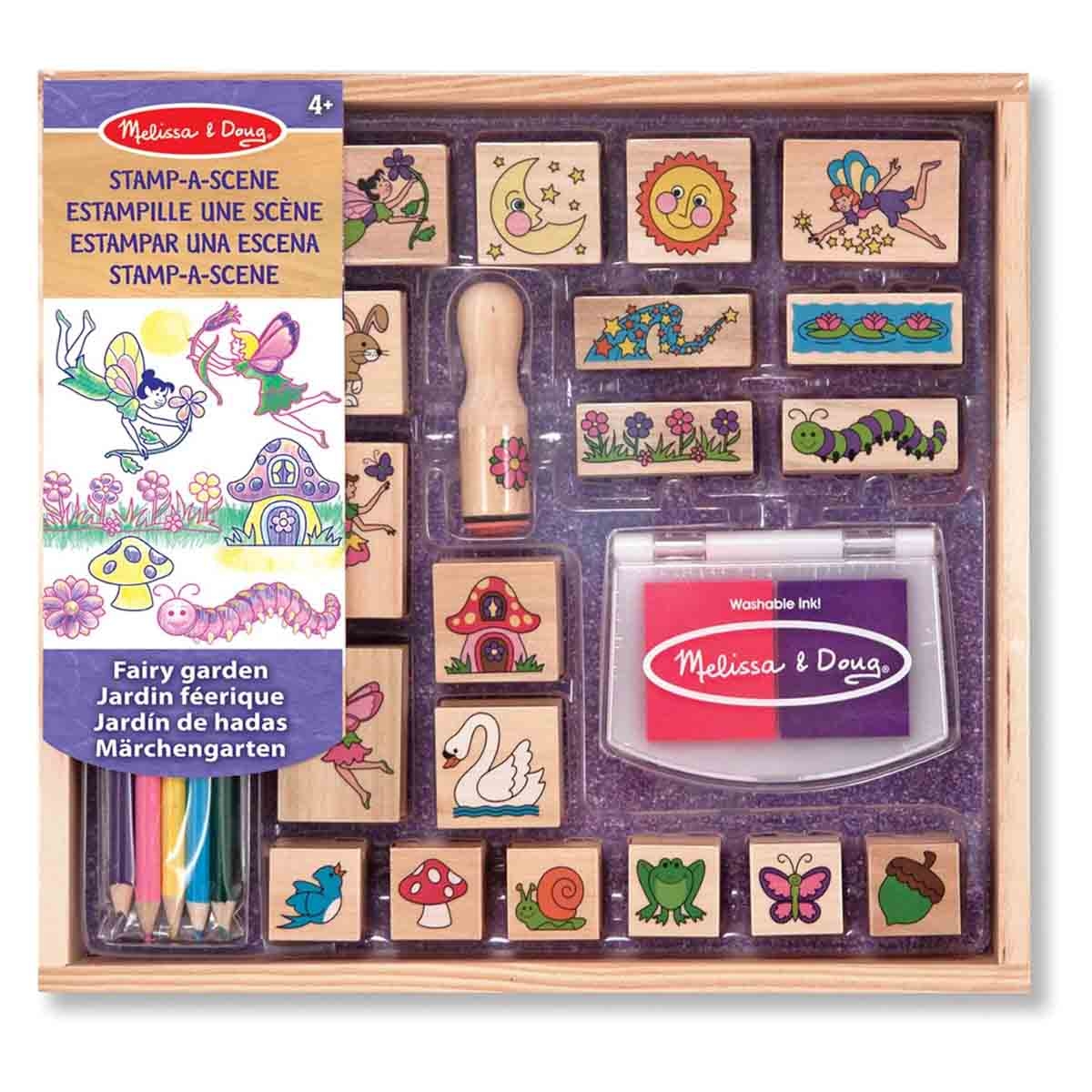 Melissa & Doug Stamp-A-Scene Fairy Garden Playset Unisex, 5-7 Years