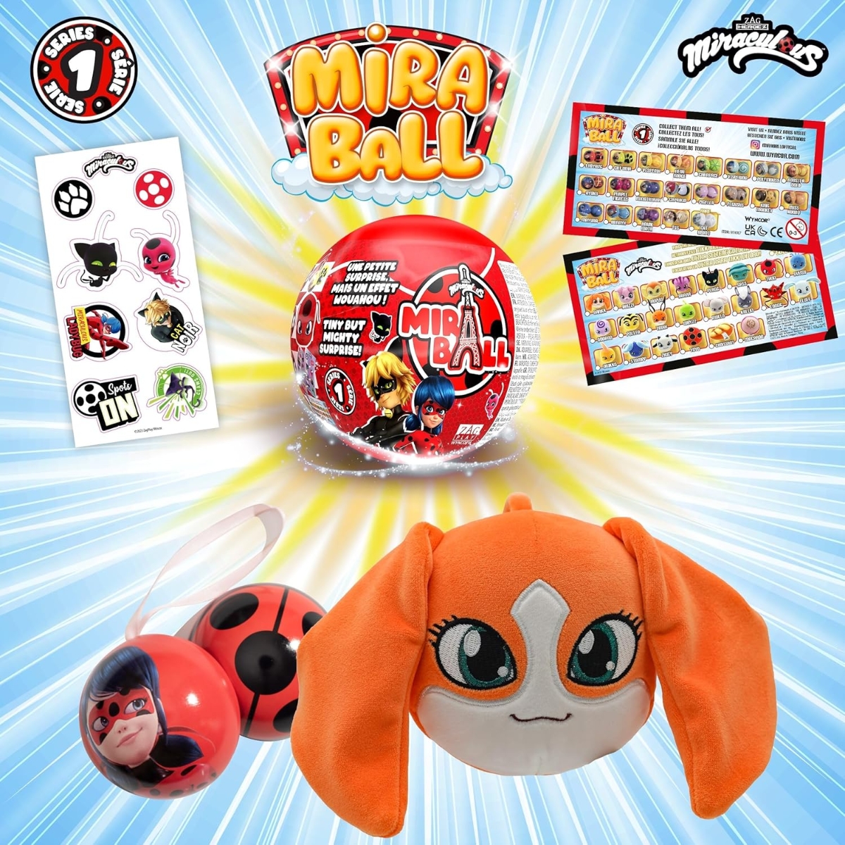 Miraculous Ladybug Miraball 4-in-1 Surprise Plush Girls, 3-4 Years