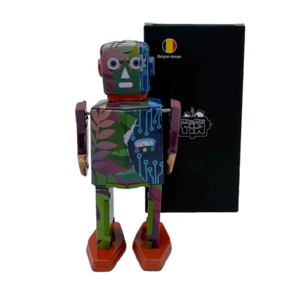 Mr & Mrs Tin 6” Forest Bot Limited Edition Vintage Wind Up Toy Unisex, 3-4 Years
