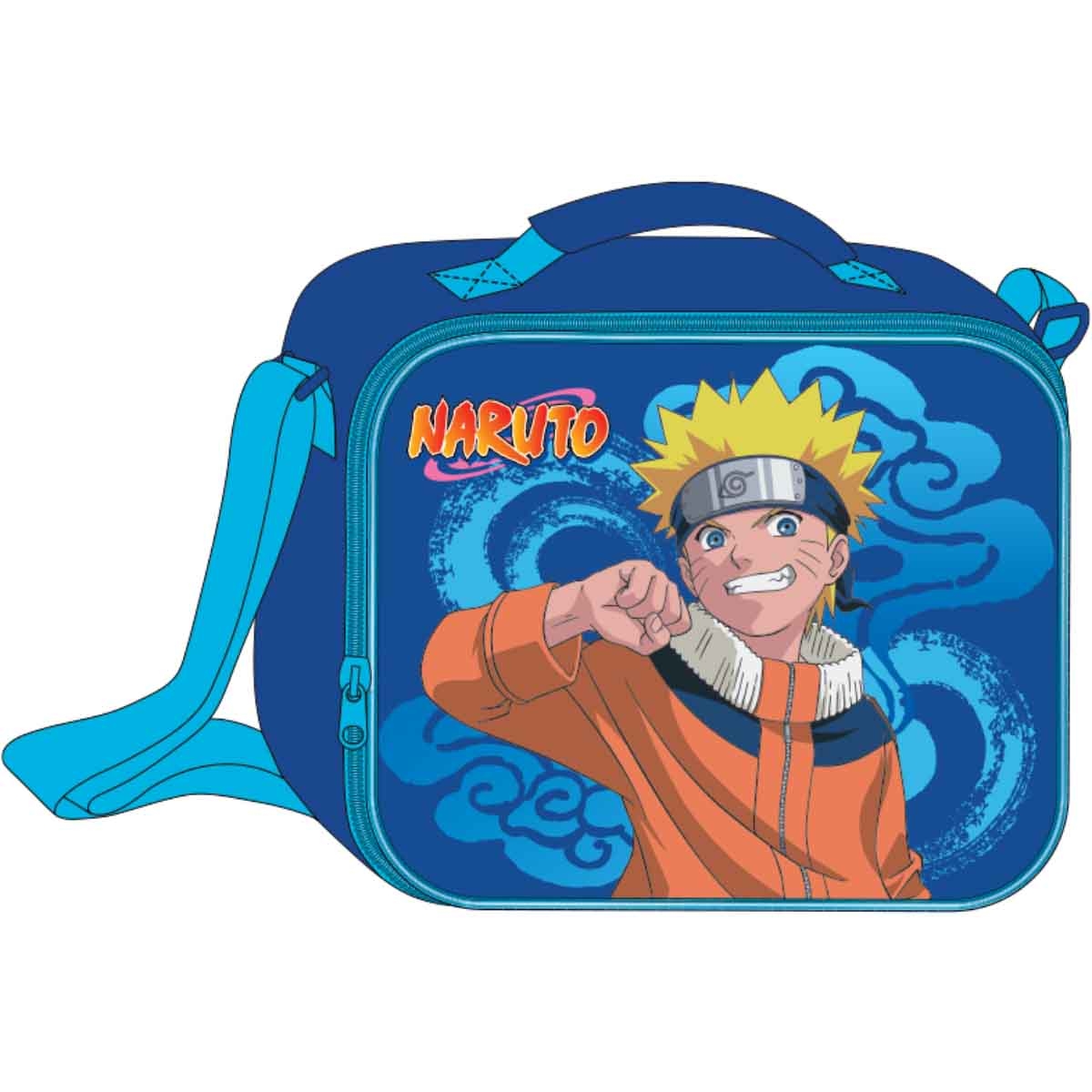 ناروتو مجموعة حقيبة ترولي 5 في 1 مقاس 16 انش مع صندوق غداء وزجاجة ومقلمة وحقيبة غداء