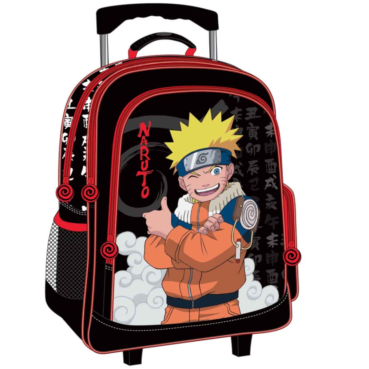 ناروتو حقيبة ترولي بعجلات بتصميم نينجا أنمي TV طوكيو مقاس 16 انش