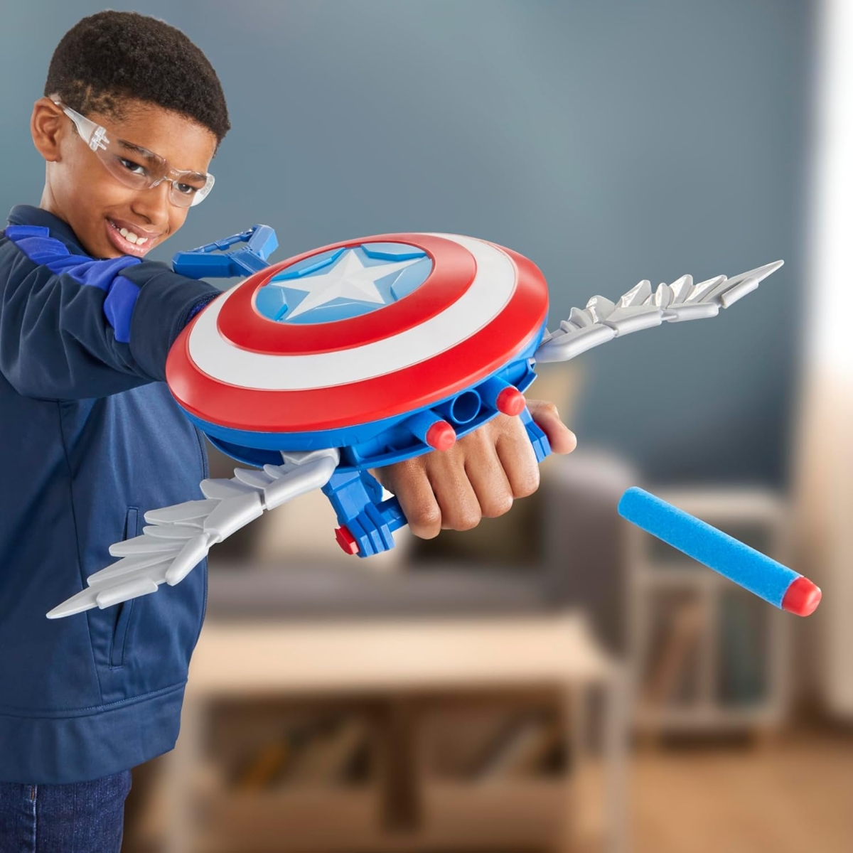 Nerf Marvel Studios Captain America Brave New World Skyshot Blaster Toy Unisex, 5-7 Years