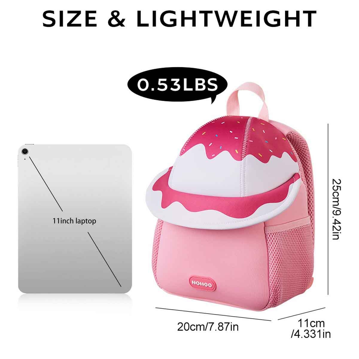 نوهـو حقيبة مدرسية/نشاط للأطفال 3D بتصميم مارشميلو كيوت مقاس 10 إنش