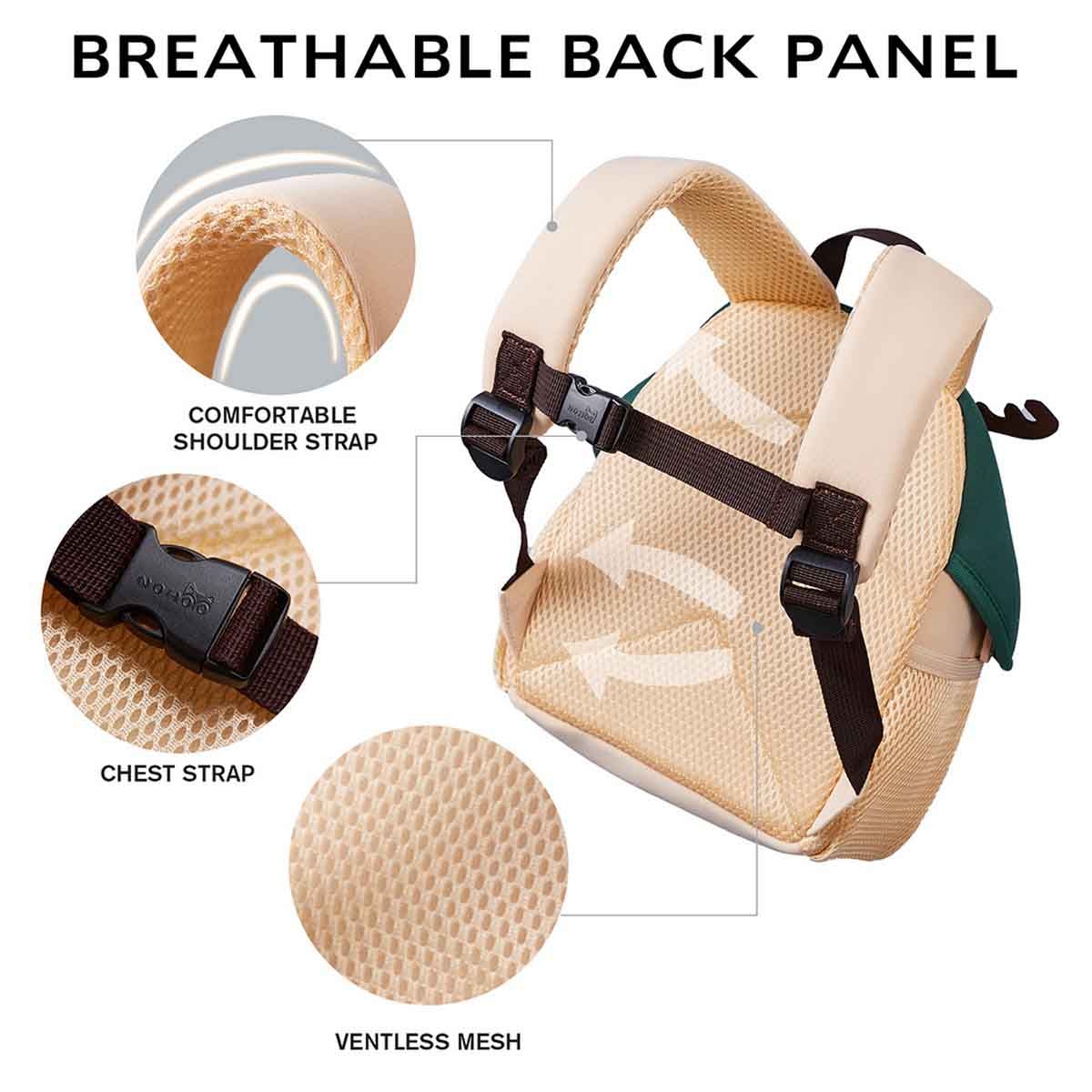 نوهـو حقيبة مدرسية/نشاط للأطفال 3D بتصميم ريندير كيوت مقاس 10 إنش