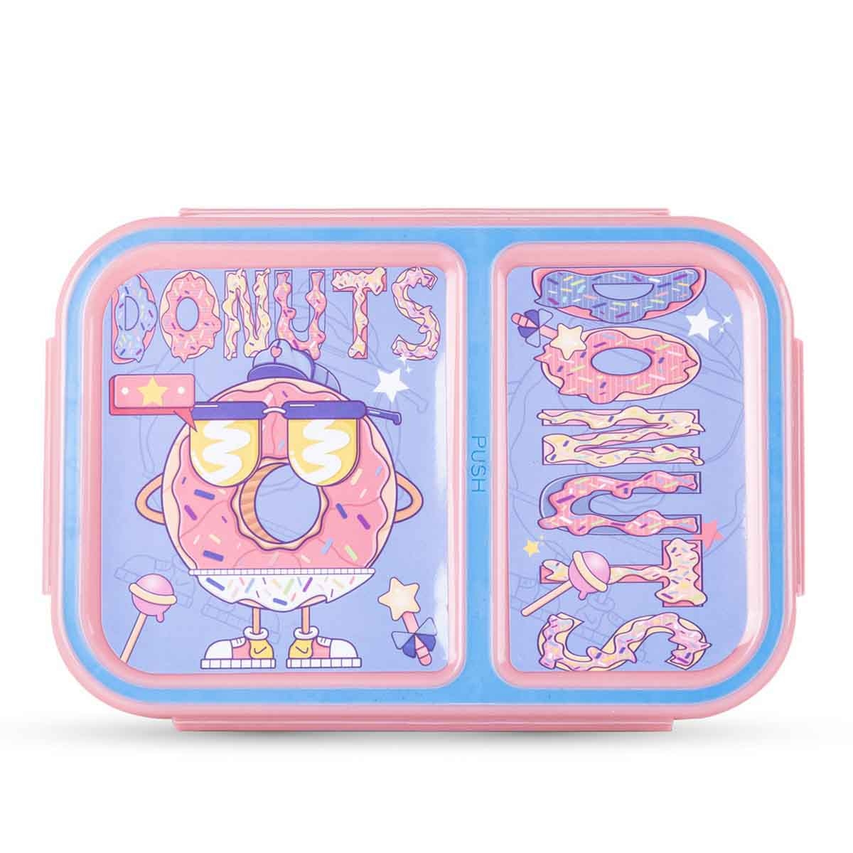 نوفا كيدز صندوق غداء بنتو بسعة 1.3 لتر بتصميم دونات بقسمين