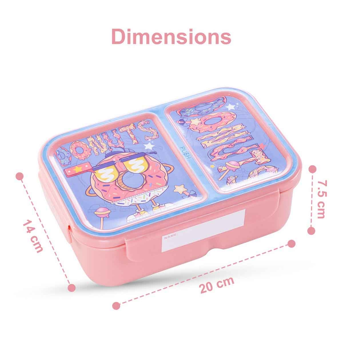 نوفا كيدز صندوق غداء بنتو بسعة 1.3 لتر بتصميم دونات بقسمين