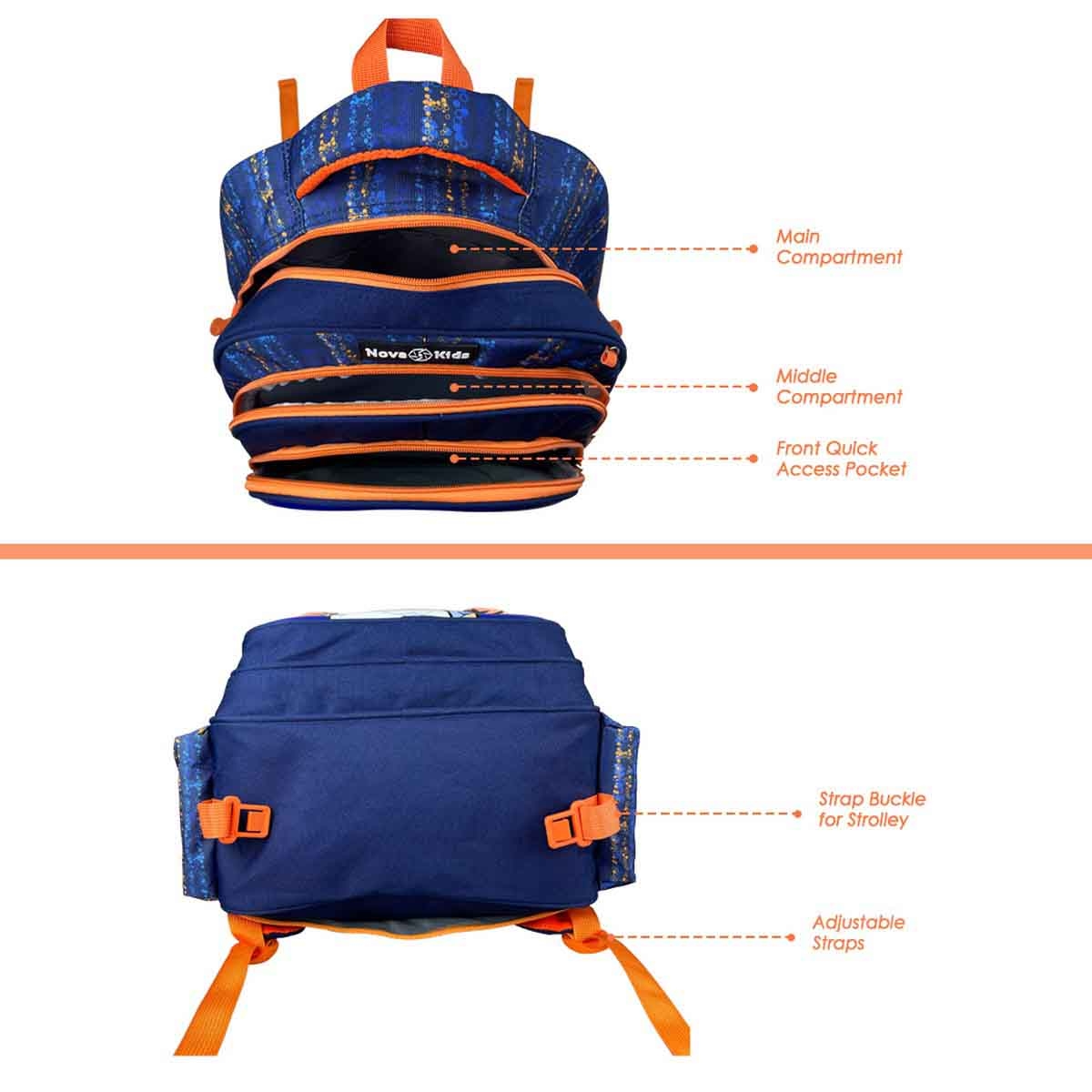 نوفا كيدز حقيبة مدرسية ثلاثية الأبعاد بتصميم رائد فضاء مقاس 16.5 بوصة