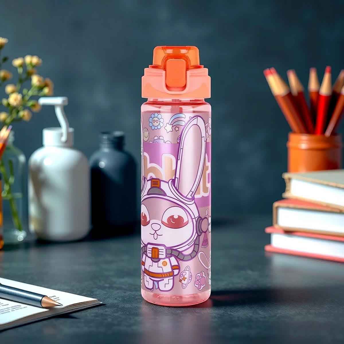 Nova Kids 700ml Orange Water Bottle with Straw Unisex, 3-4 Years