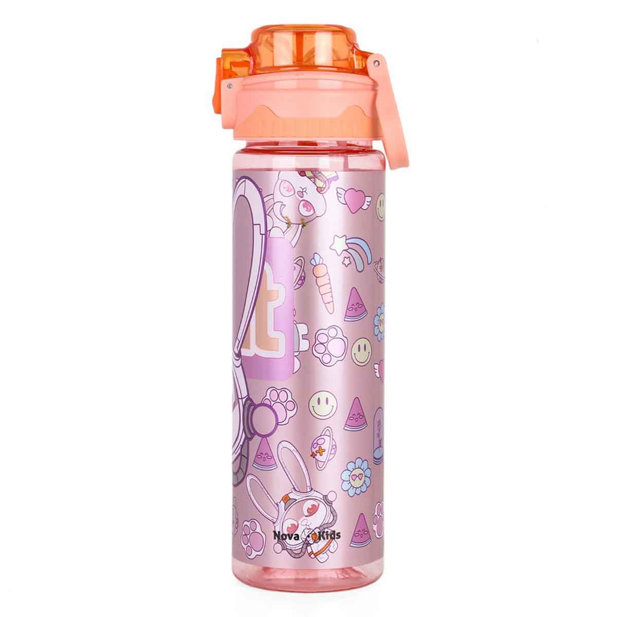 Nova Kids 700ml Orange Water Bottle with Straw Unisex, 3-4 Years