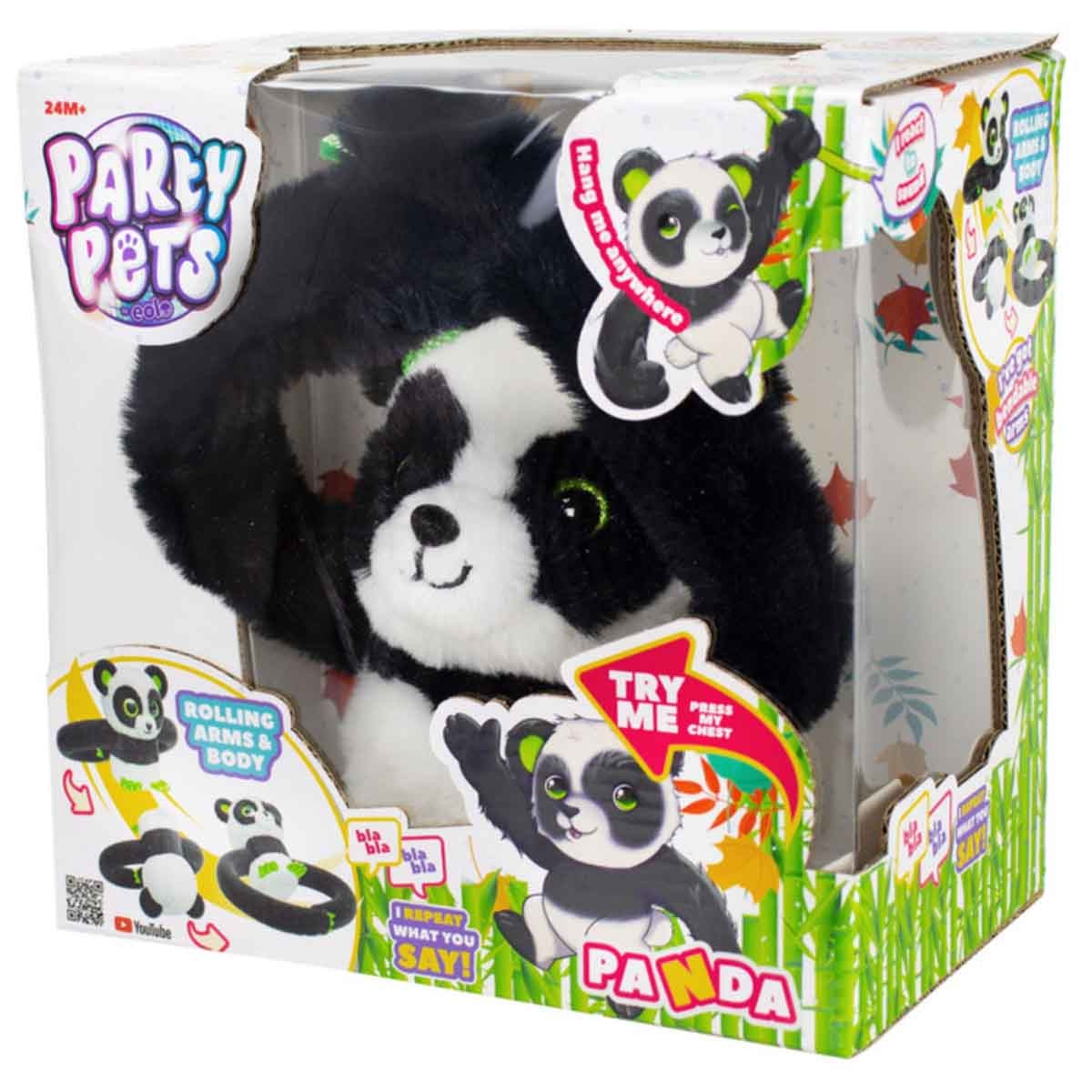 بارتي بيتس دمية محشوة إلكترونية باندا للجنسين، عمر 3-4 سنوات