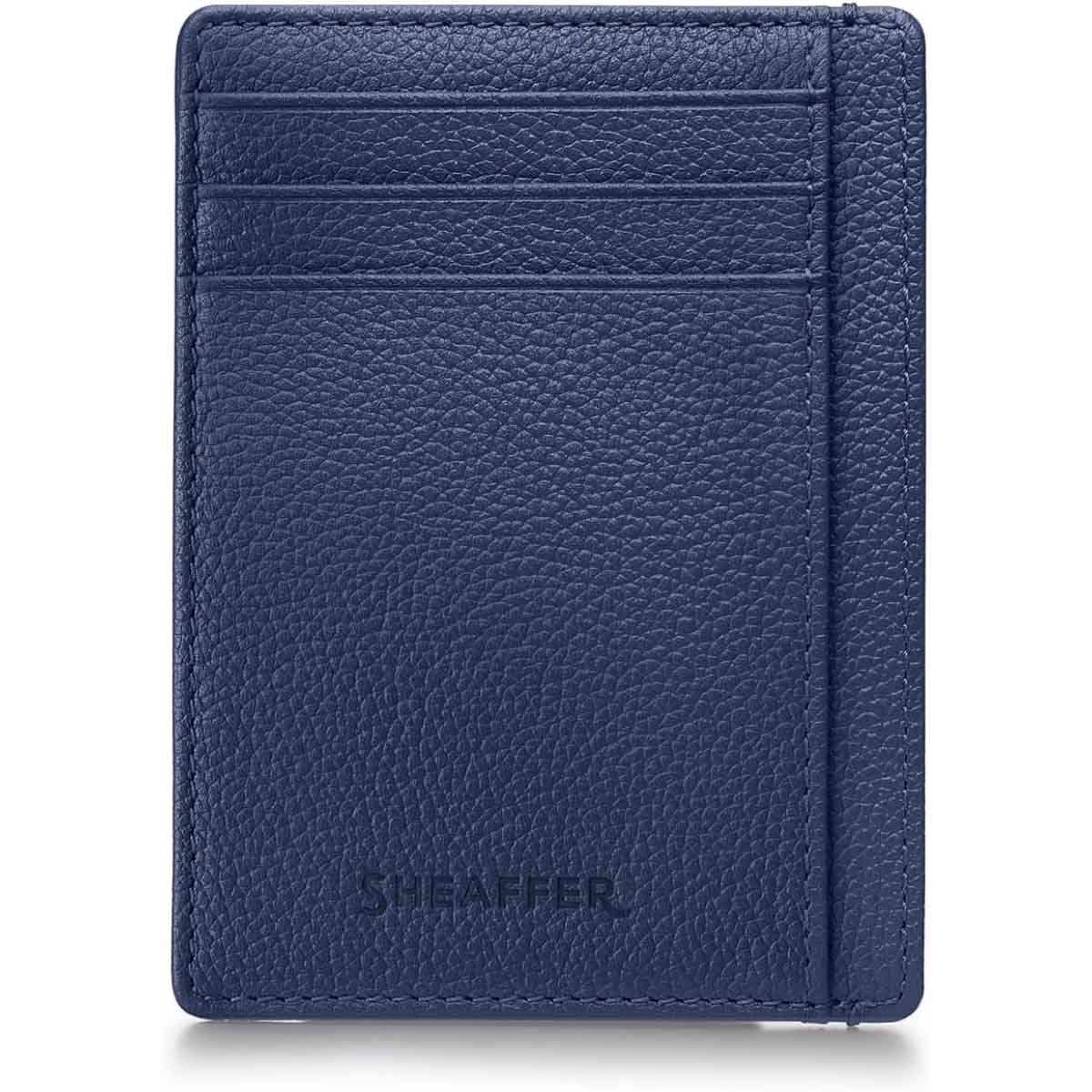 شيفر طقم هدية قلم 100 أزرق مطفي مع لمسات سوداء PVD حبر جاف مع حامل بطاقات سافاير نايت