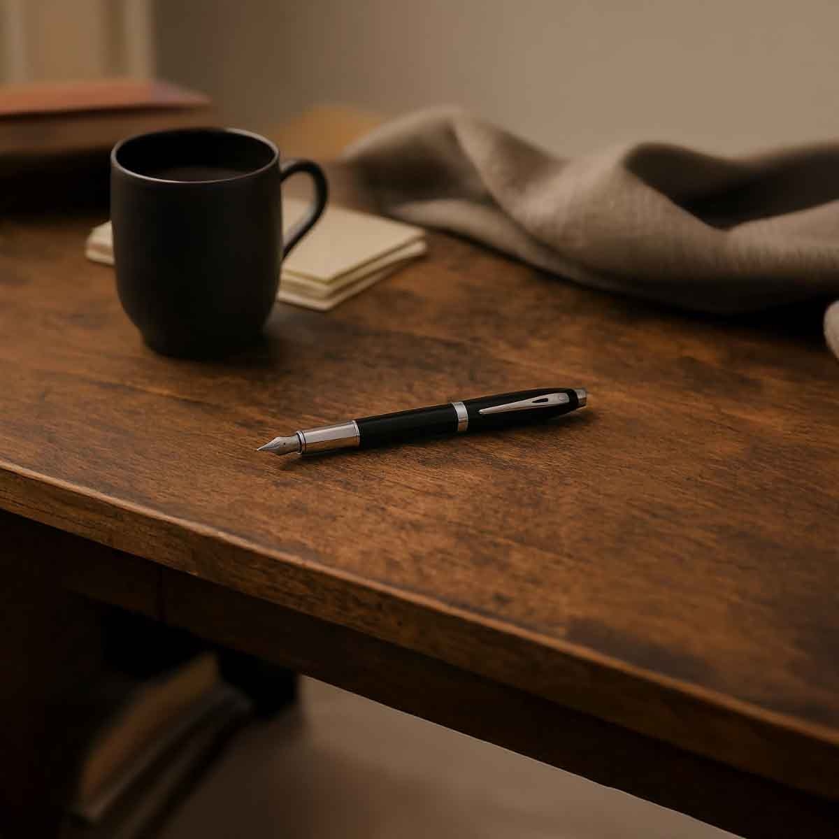 شيفر قلم 100 أسود مطفي ريشة دقيقة