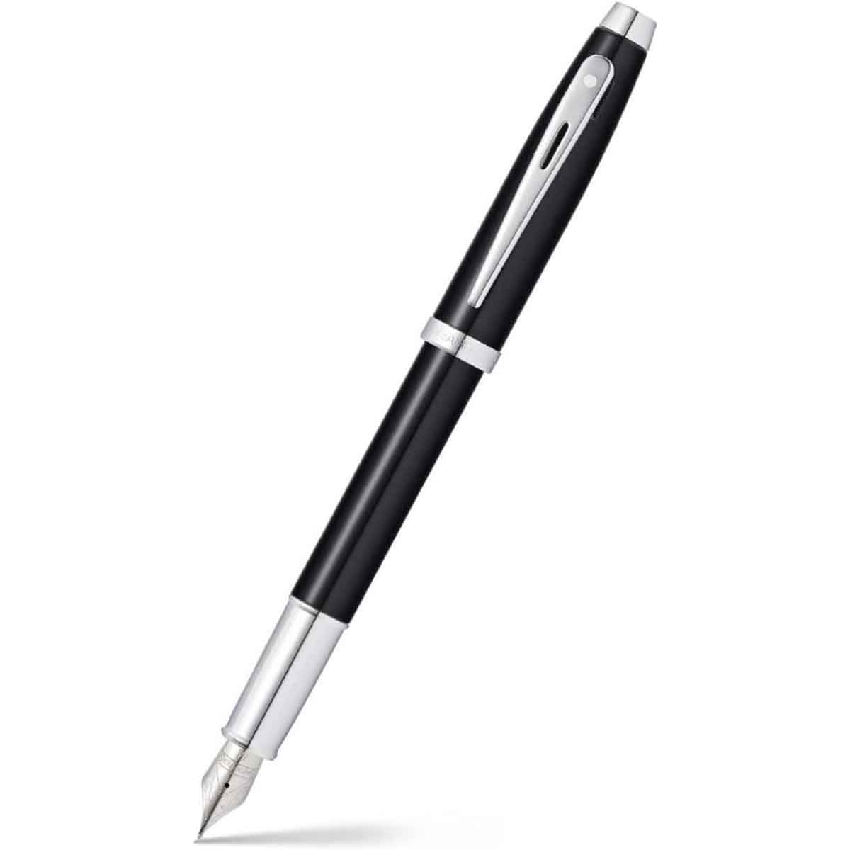 شيفر قلم 100 أسود لاكيه لامع ريشة متوسطة