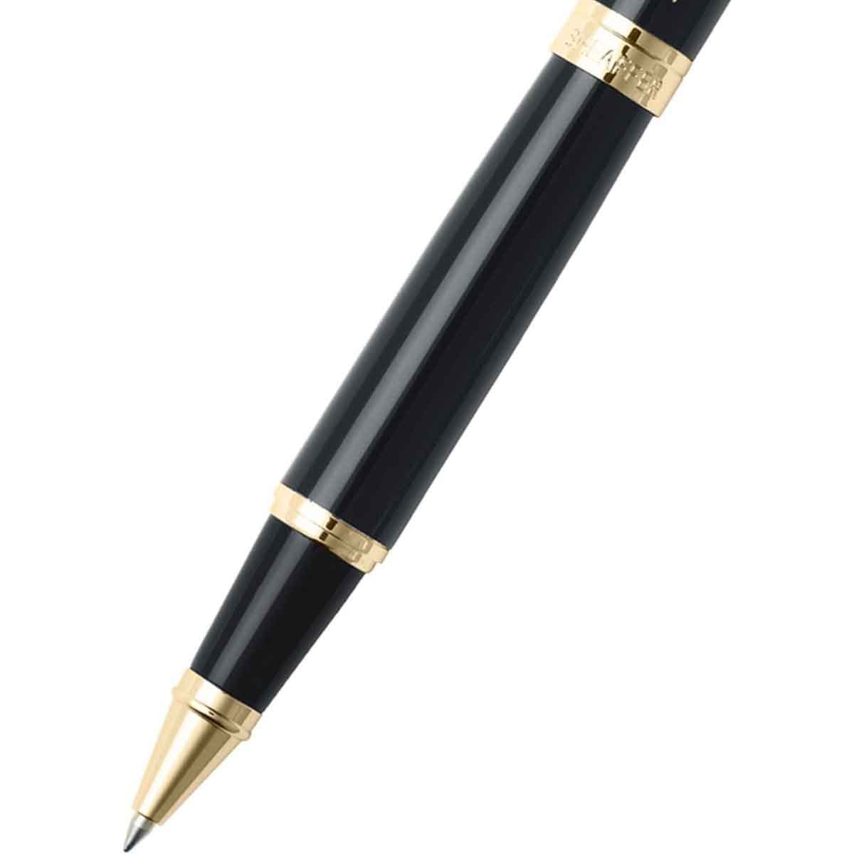 شيفر قلم 300 أسود لامع مع لمسات ذهبية حبر سائل