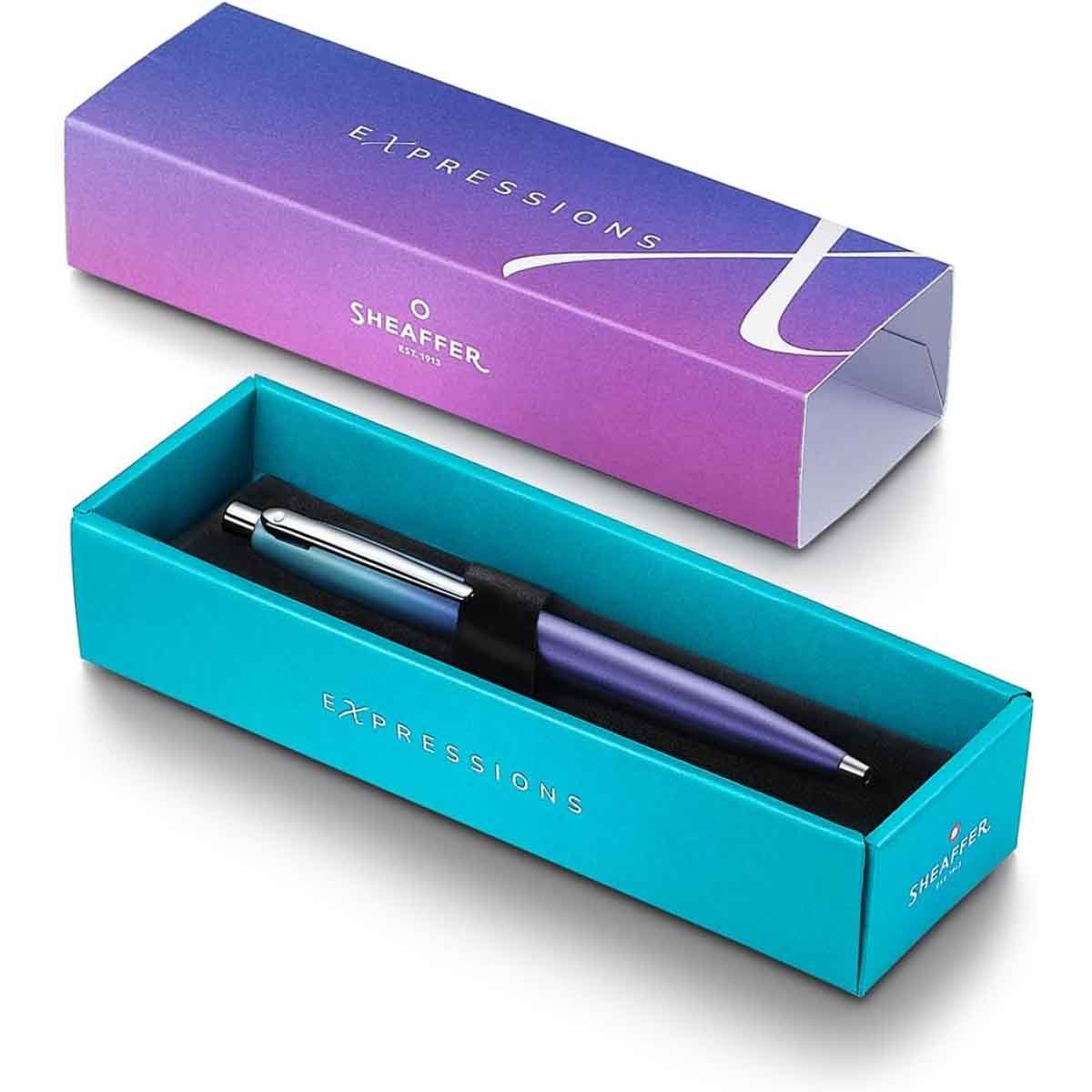 شيفر قلم إكسبريشنز VFM 9430 تدرج أزرق مع لمسات كروم حبر جاف