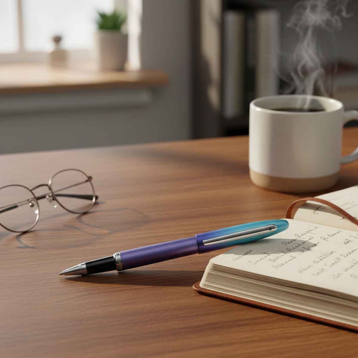 شيفر قلم إكسبريشنز VFM 9430 تدرج أزرق مع لمسات كروم حبر سائل