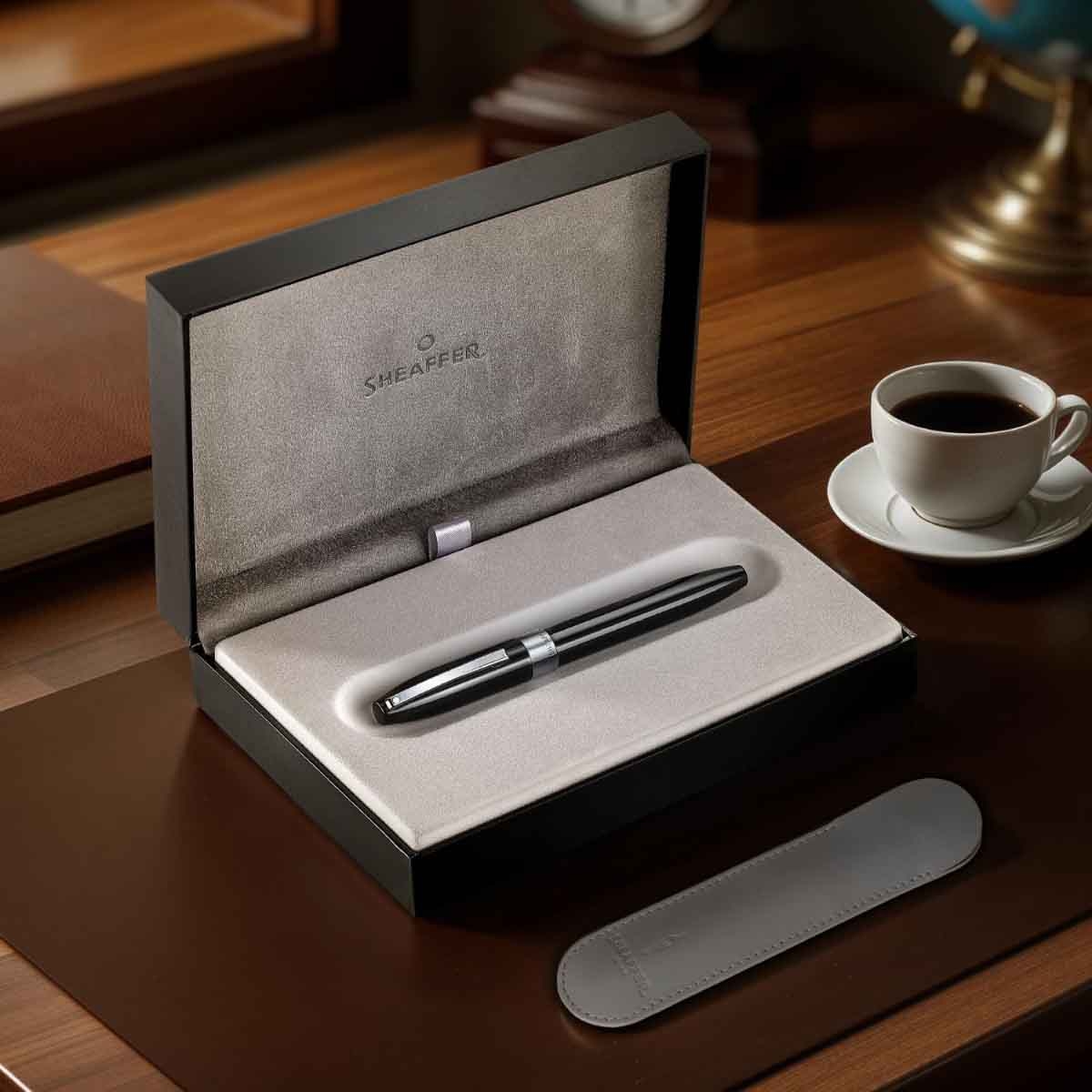 شيفر قلم ليغاسي 9064 أسود مع لمسات كروم حبر جاف