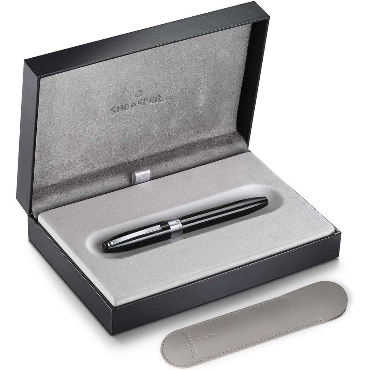 شيفر قلم ليغاسي 9064 أسود مع لمسات كروم ريشة متوسطة