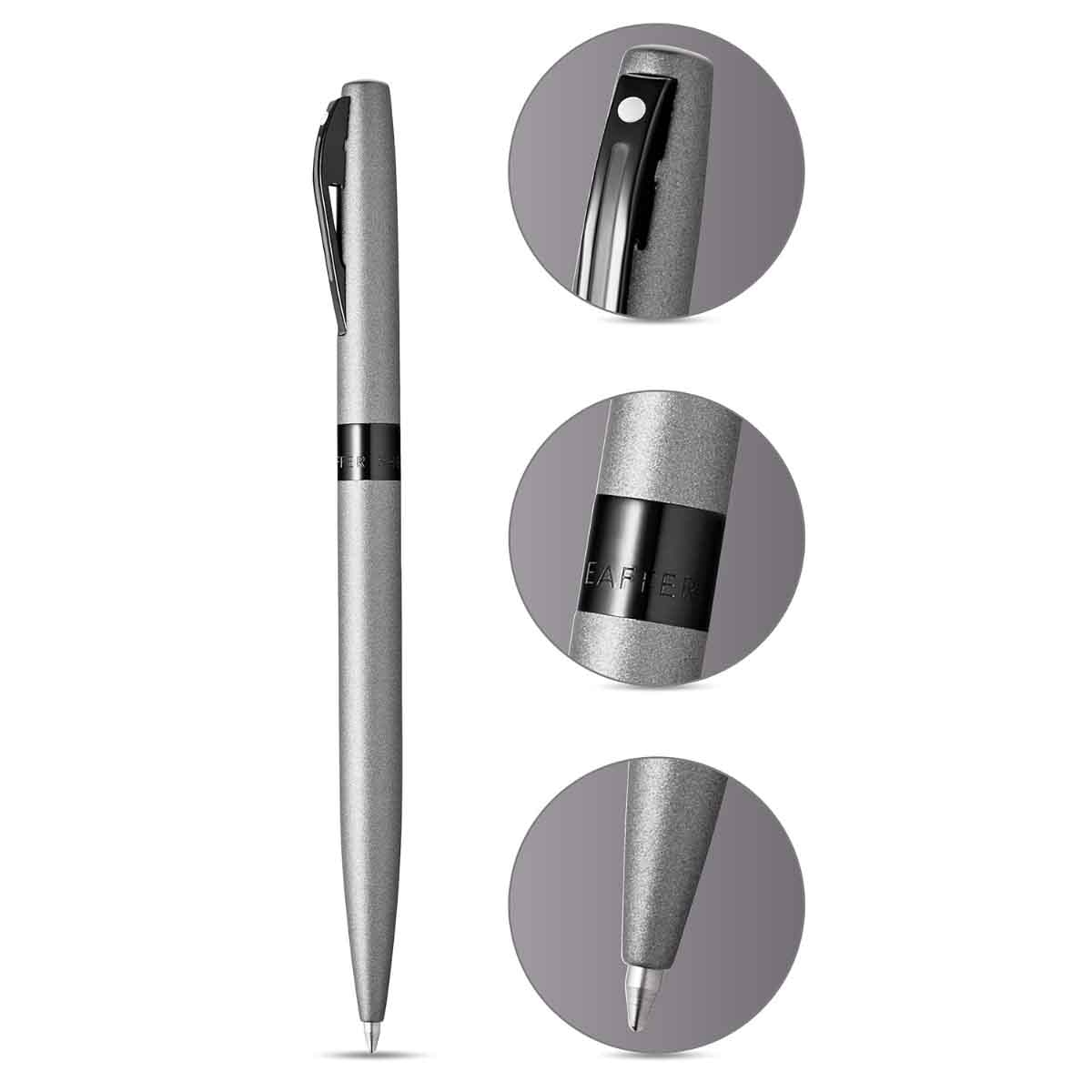 شيفر قلم ريميندر E9019 رمادي مطفي لاكيه مع لمسات سوداء PVD حبر جاف