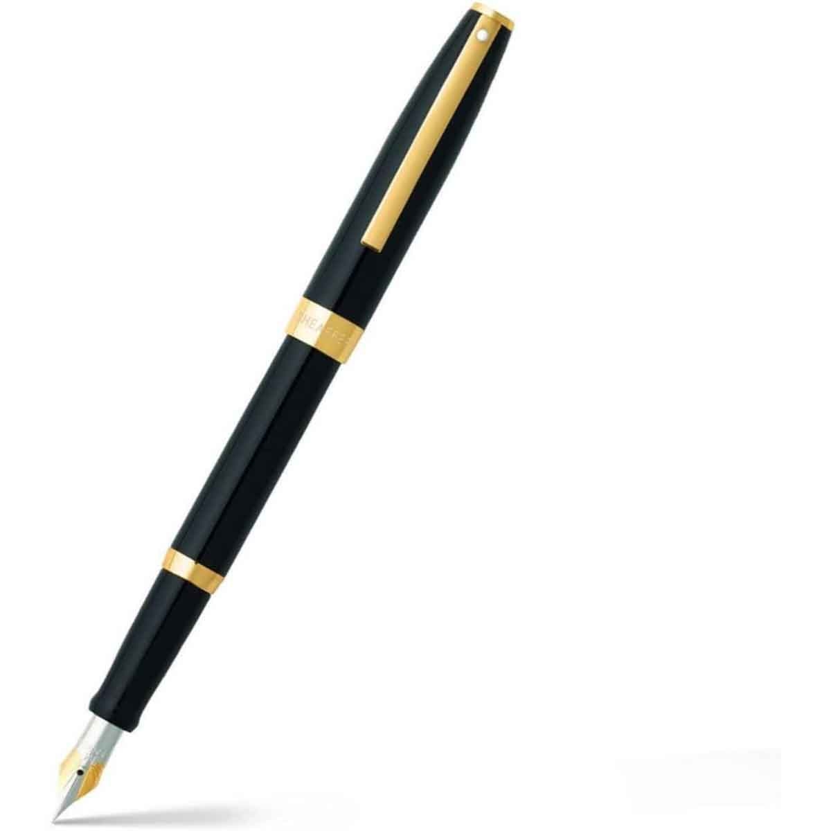 شيفر قلم ساغاريس E9471 أسود لامع مع لمسات ذهبية ريشة متوسطة