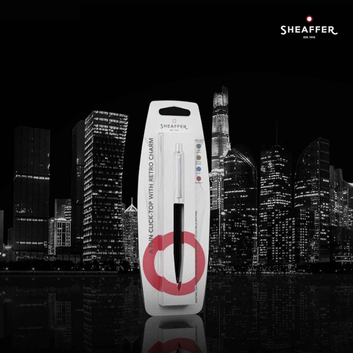 شيفر قلم سنتينل 321 تعليق أسود مع كروم مصقول حبر جاف